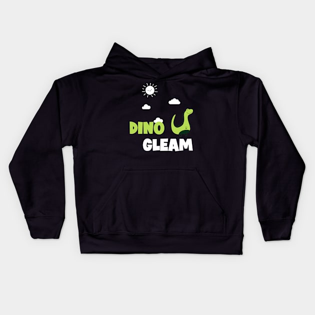 Dino Gleam Cute Dino Kids Hoodie by TV Dinners